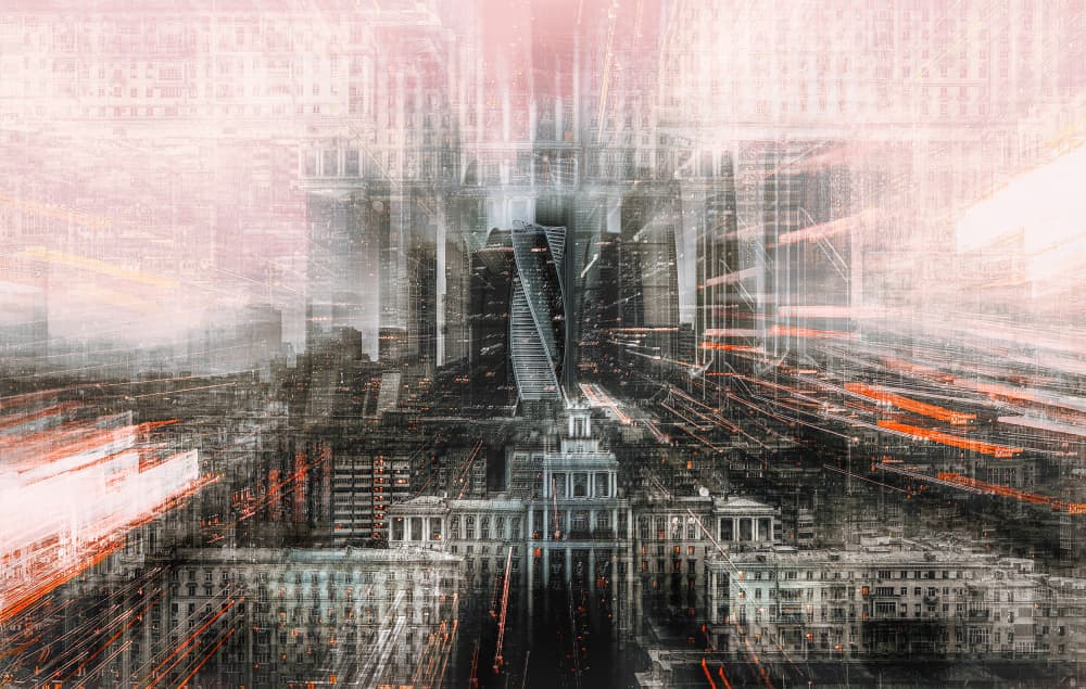 Dynamic Cityscape Lights by Carmine Chiriacò — canvas wall art