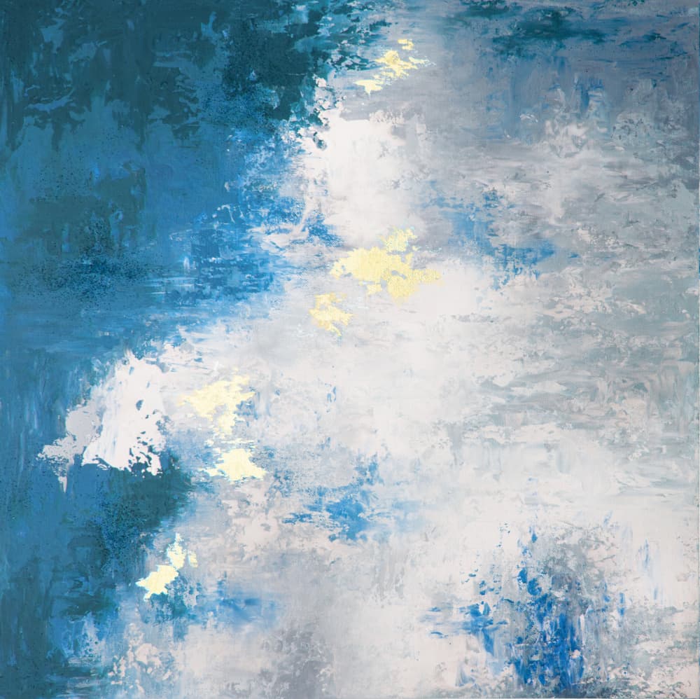 Deep Blue Abstract Flow by Alyson Storms — canvas wall art