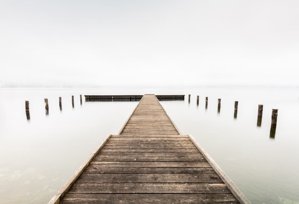 Misty Pier Path by Amir Ehrlich — canvas wall art