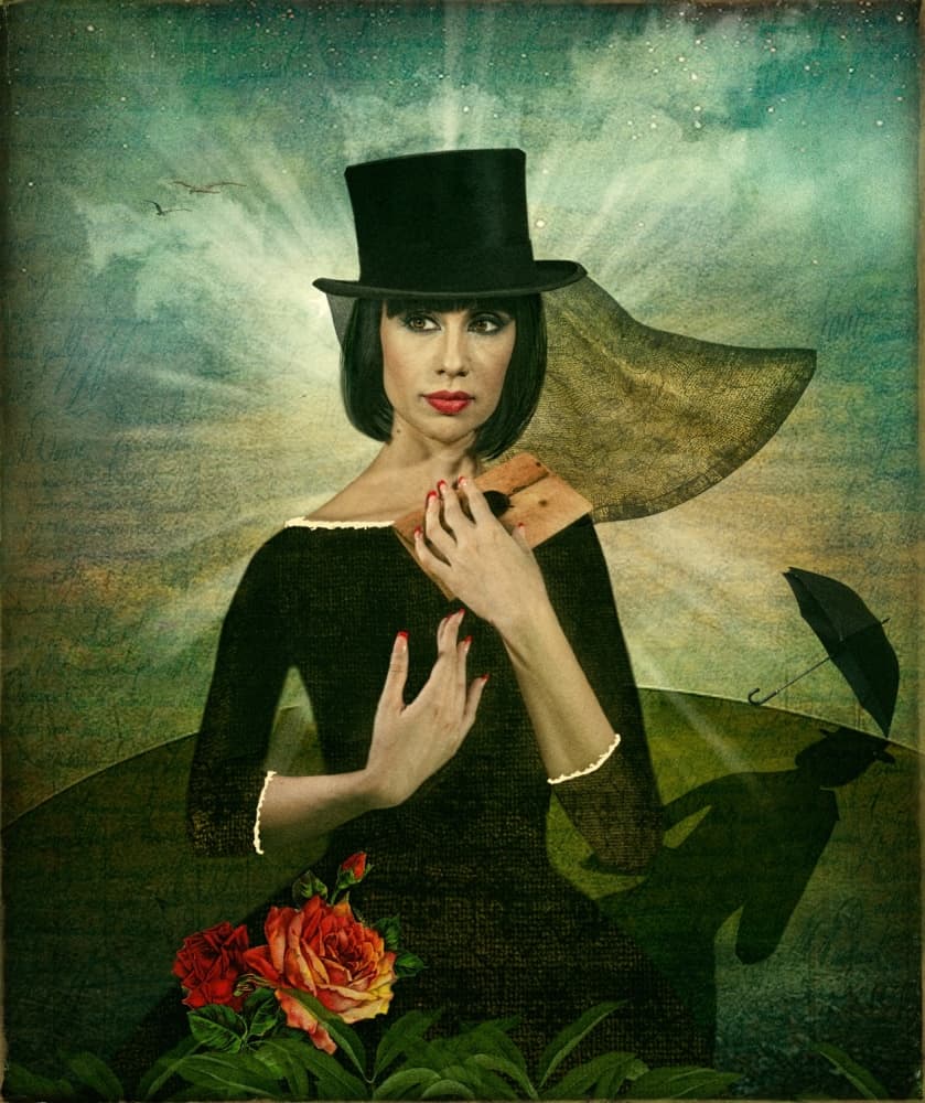 Mysterious Woman Top Hat by Svetlana Melik-Nubarova — canvas wall art