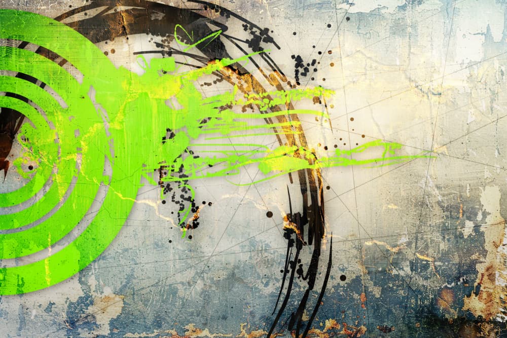 Green Grunge Abstract by Rafal Kulik — canvas wall art