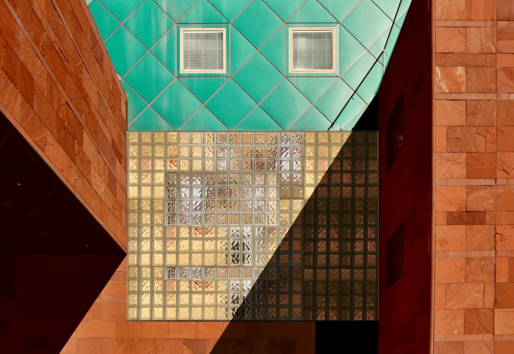 Teal Terracotta Geometry by Arnon Orbach — canvas wall art