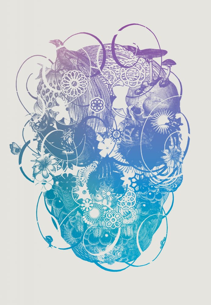 Intricate Nature Skull by Jaco Putker — canvas wall art