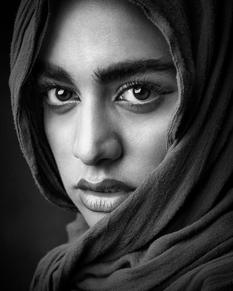 Mysterious Veiled Gaze by Mehdi Mokhtari — canvas wall art