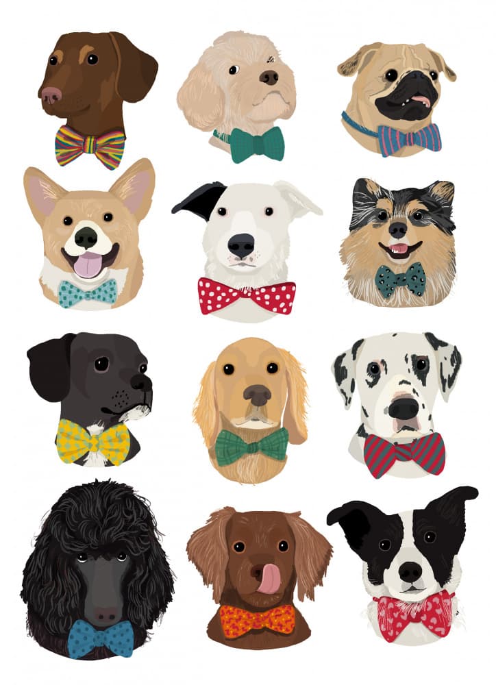 Dapper Dogs Collection by Hanna Melin — canvas wall art