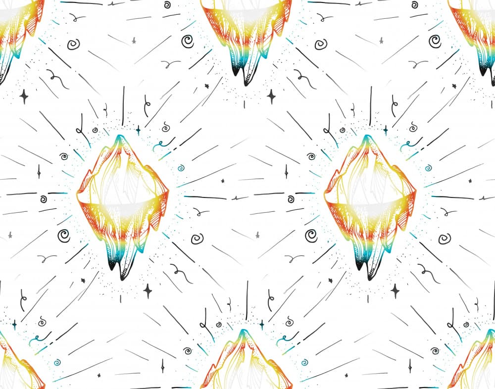 Radiant Crystal Mountains by Marika Barsrsind β canvas wall art