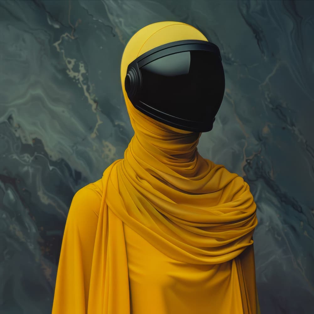 Mysterious Yellow Figure by Bilge Paksoylu — canvas wall art