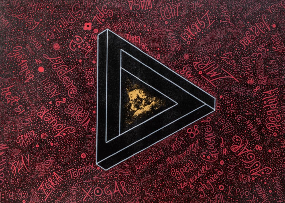 Impossible Penrose Triangle by Lorenzo A Roe — canvas wall art