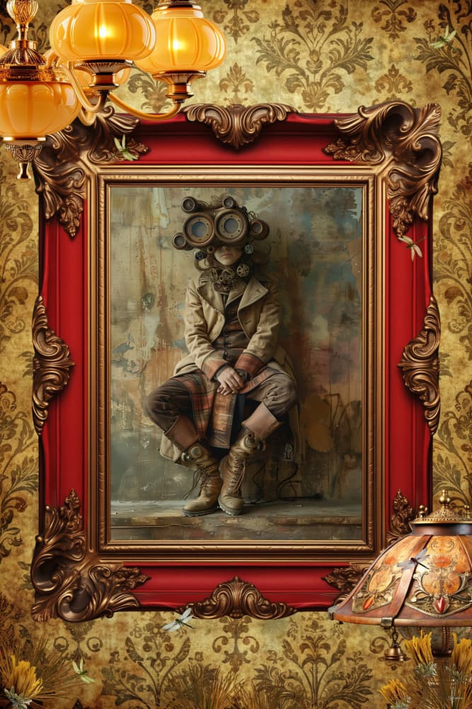 Mysterious Steampunk Portrait by Sue Skellern — canvas wall art