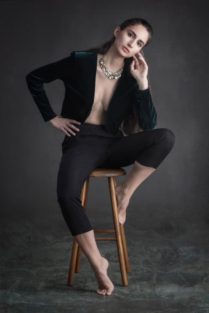Elegant Velvet Portrait by Jan Slotboom — canvas wall art
