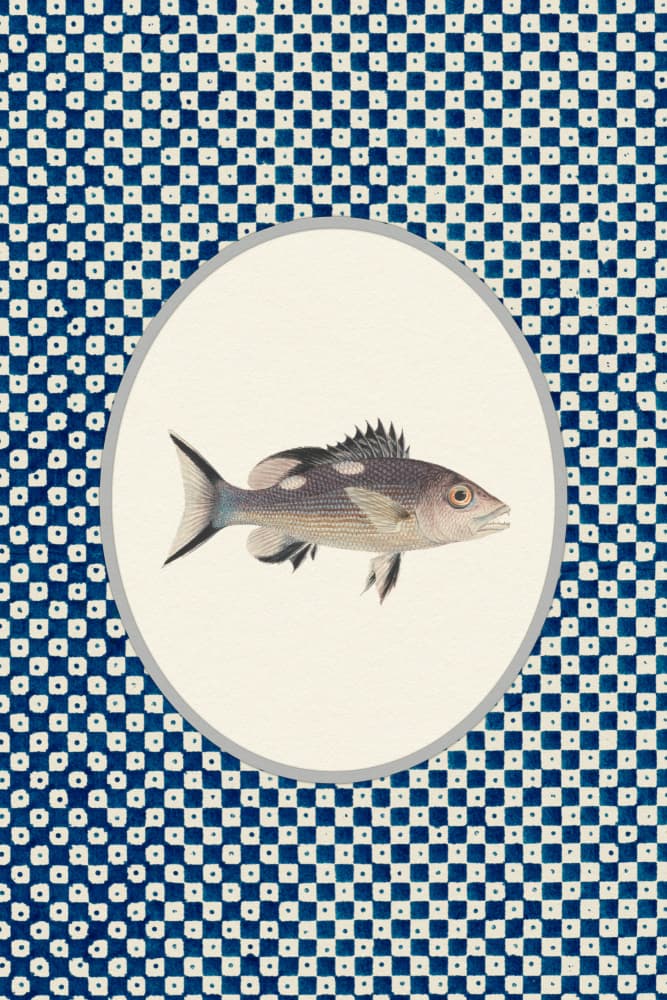 Blue Patterned Fish by Wild Violets — canvas wall art