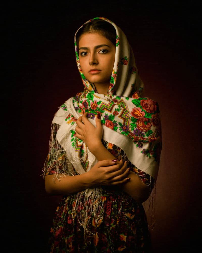 Soulful Floral Portrait by Mehdi Mokhtari — canvas wall art