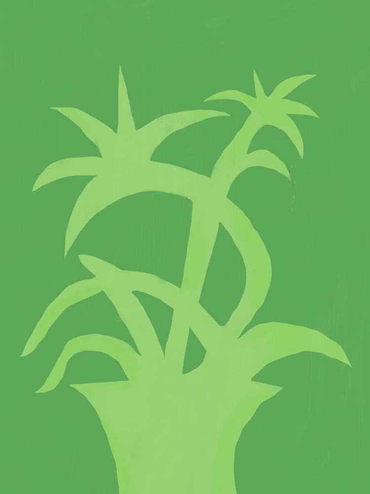 Green Botanical Silhouette by Little Dean — canvas wall art