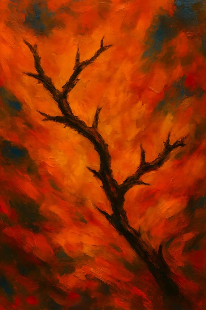 Fiery Bare Tree by HUGO — canvas wall art