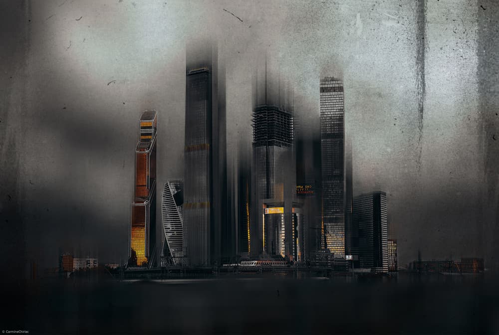 Dark City Skyline by Carmine Chiriacò — canvas wall art