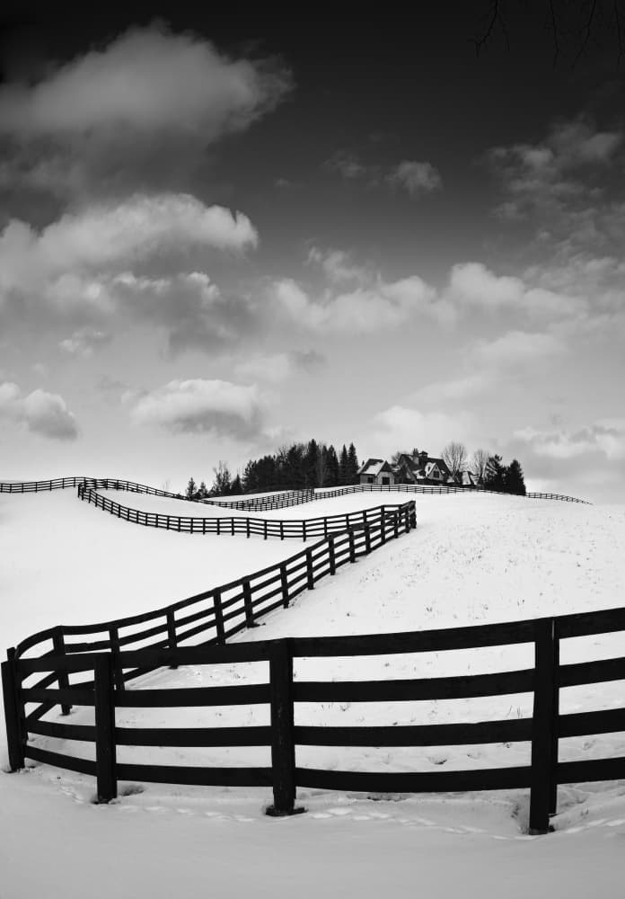 Winding Winter Fence by Yuanwei Zuo APA — canvas wall art