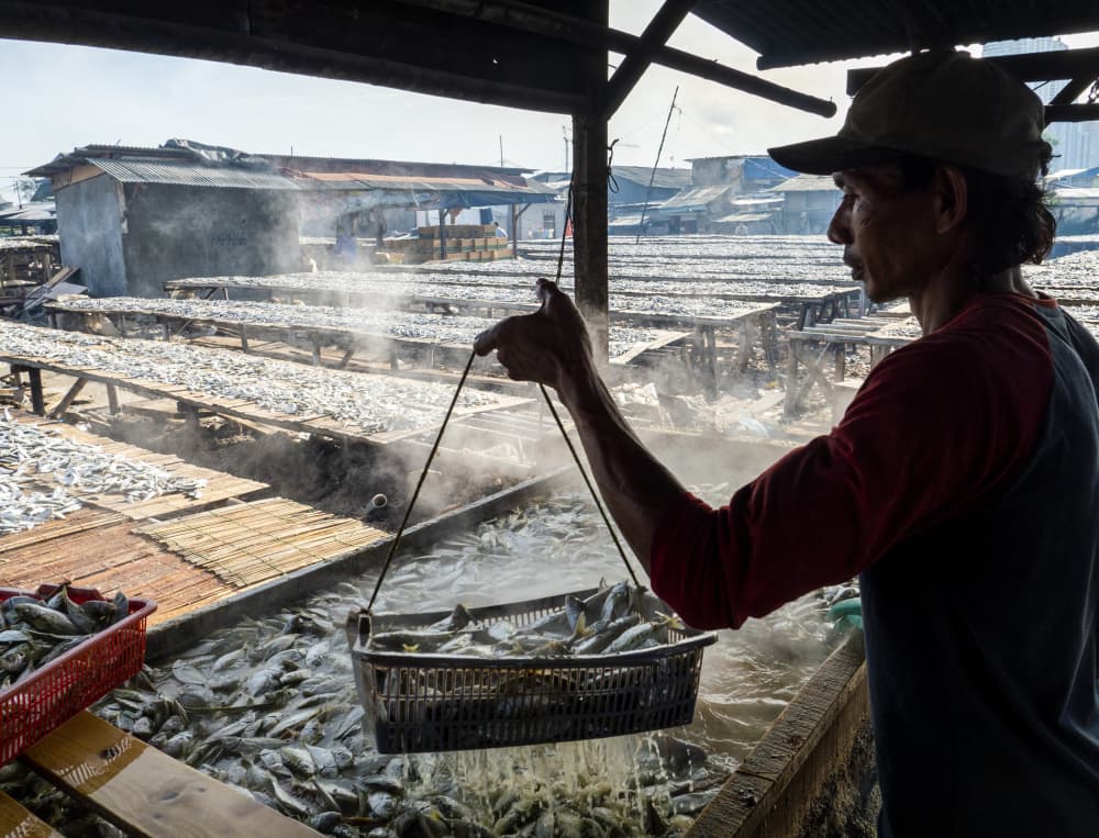 Coastal Fish Drying by Antonyus Bunjamin (Abe) — canvas wall art