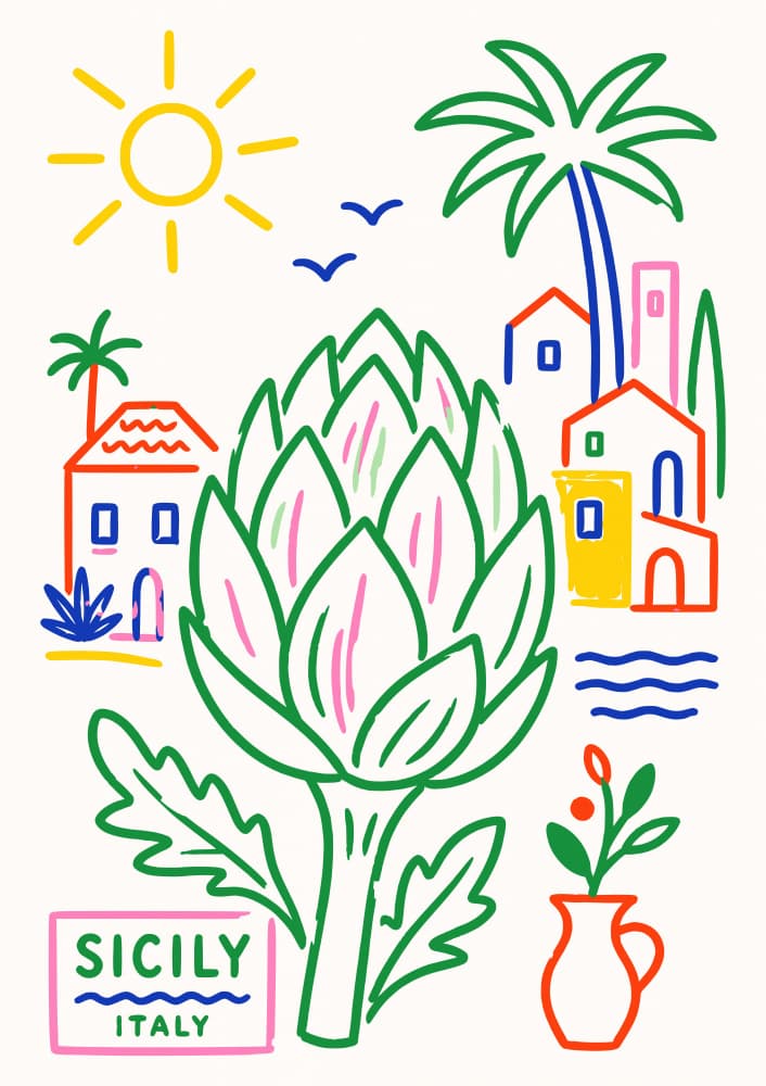 Sunny Sicilian Artichoke by Patryk Krygowski — canvas wall art