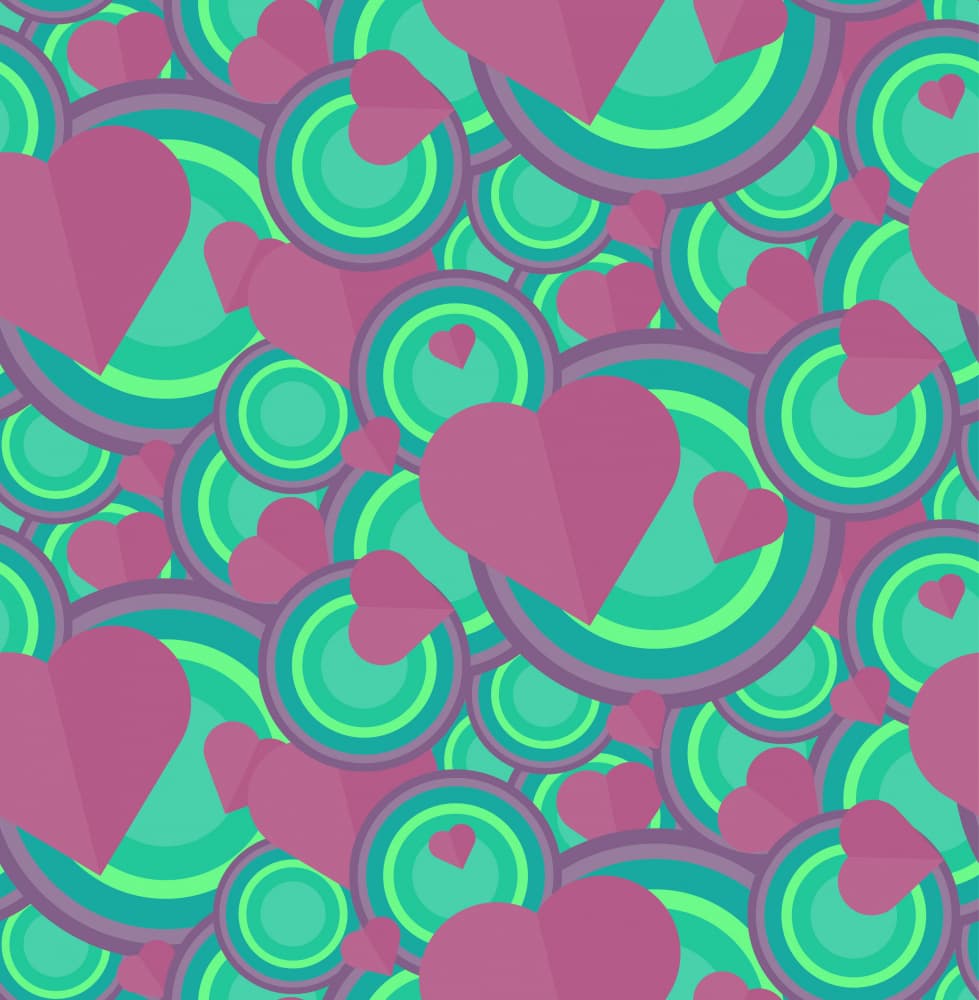 Vibrant Hearts and Circles by Marika Barsrsind β canvas wall art