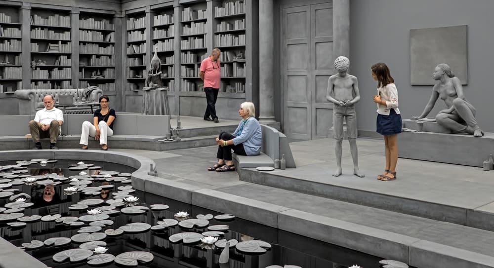 Library Pond Sculptures by Lus Joosten — canvas wall art