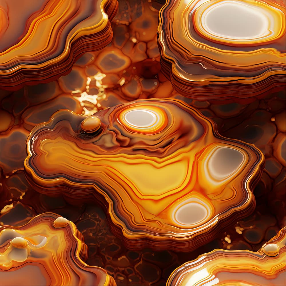 Golden Agate Layers by Bilge Paksoylu — canvas wall art