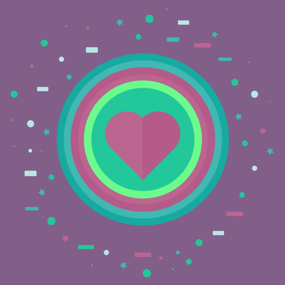 Geometric Heart Celebration by Marika Barsrsind β canvas wall art