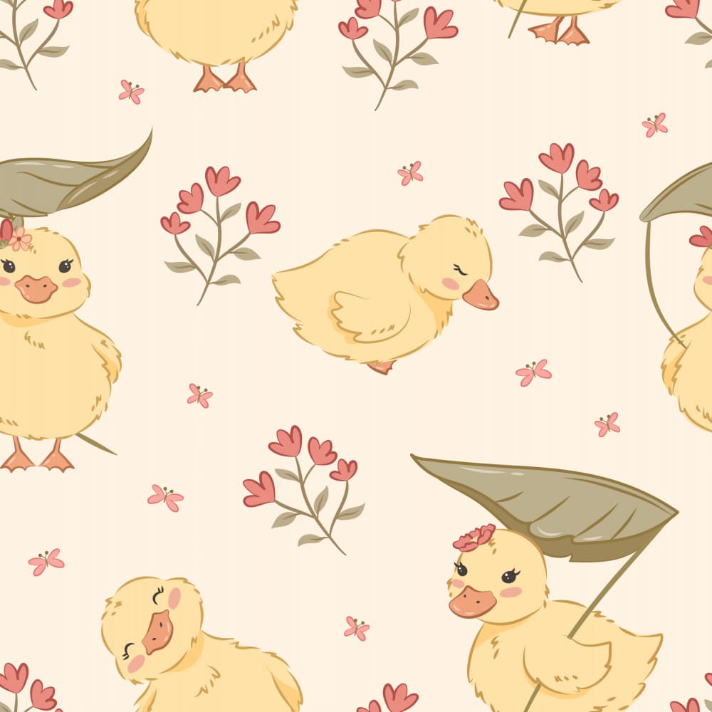 Cute Duckling Pattern by Weronika Gross — canvas wall art