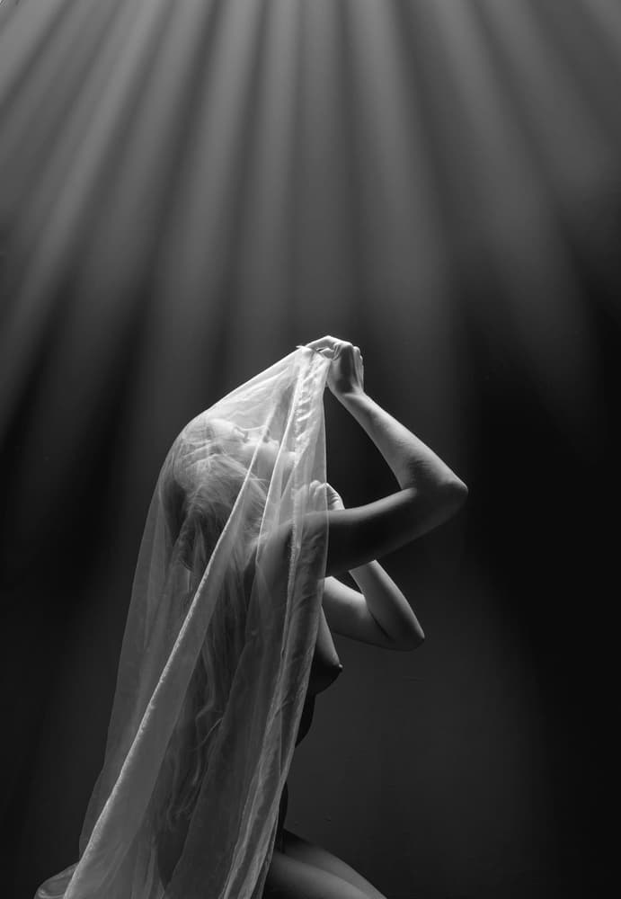 Ethereal Veiled Nude by Colin Dixon — canvas wall art