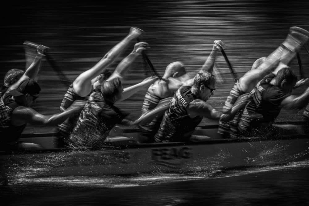 Dynamic Dragon Boat Race by Eiji Yamamoto — canvas wall art