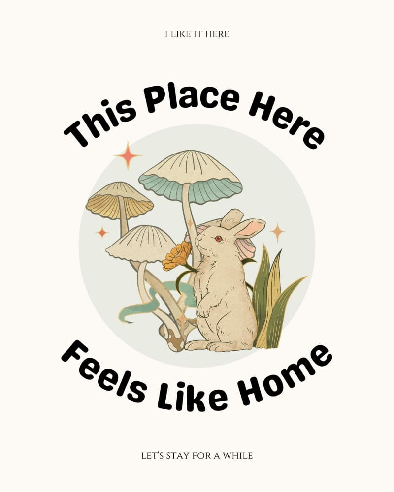 Cozy Bunny Home by Nazma Khokhar — canvas wall art