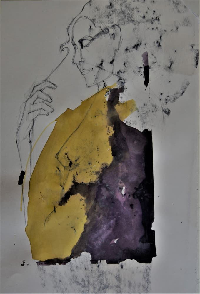Abstract Golden Woman by Doris Schmitz — canvas wall art