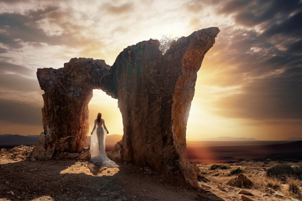 Mystical Desert Archway by Marcel Egger — canvas wall art