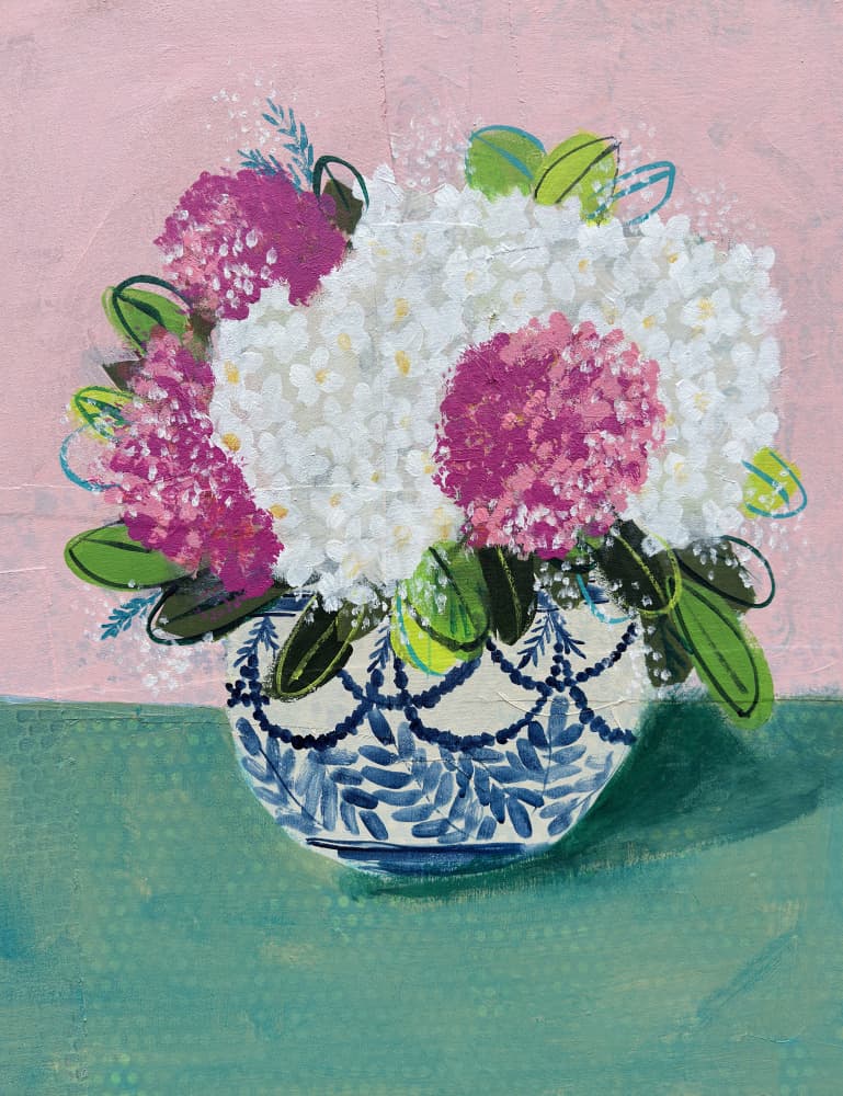 Bright Botanical Still Life by Shelley Hampe — canvas wall art