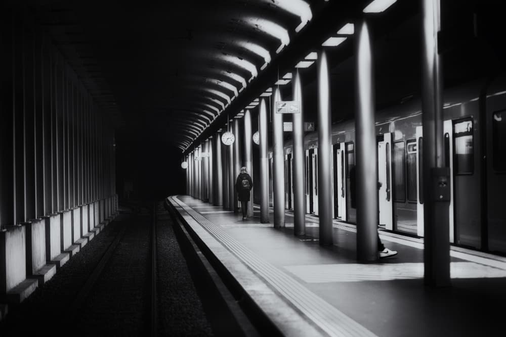 Lonely Subway Platform by Ariel Ariel — canvas wall art