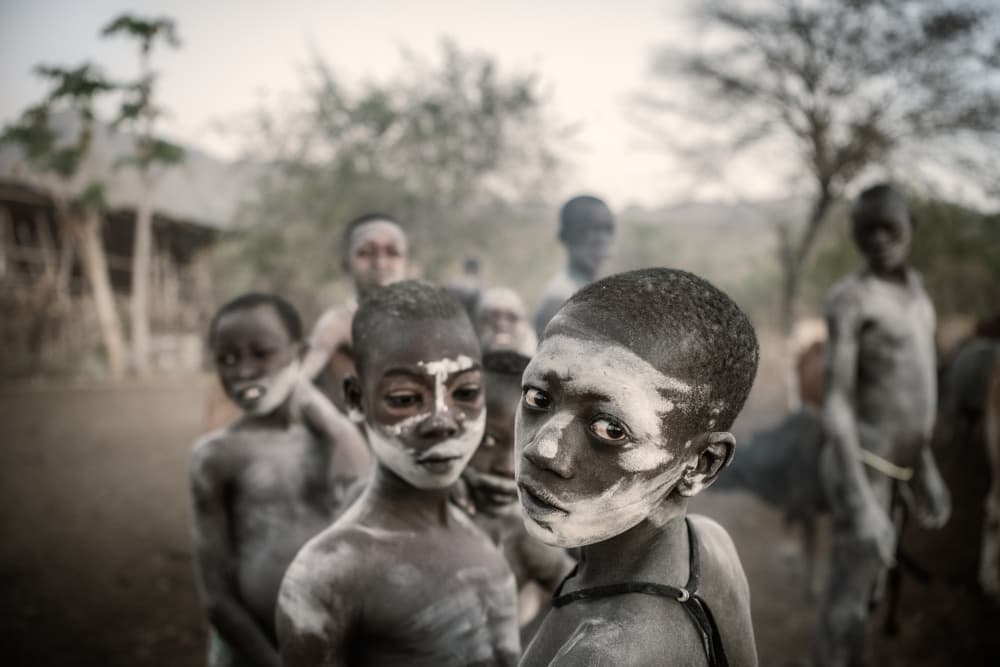 Painted Tribal Children by Trevor Cole — canvas wall art