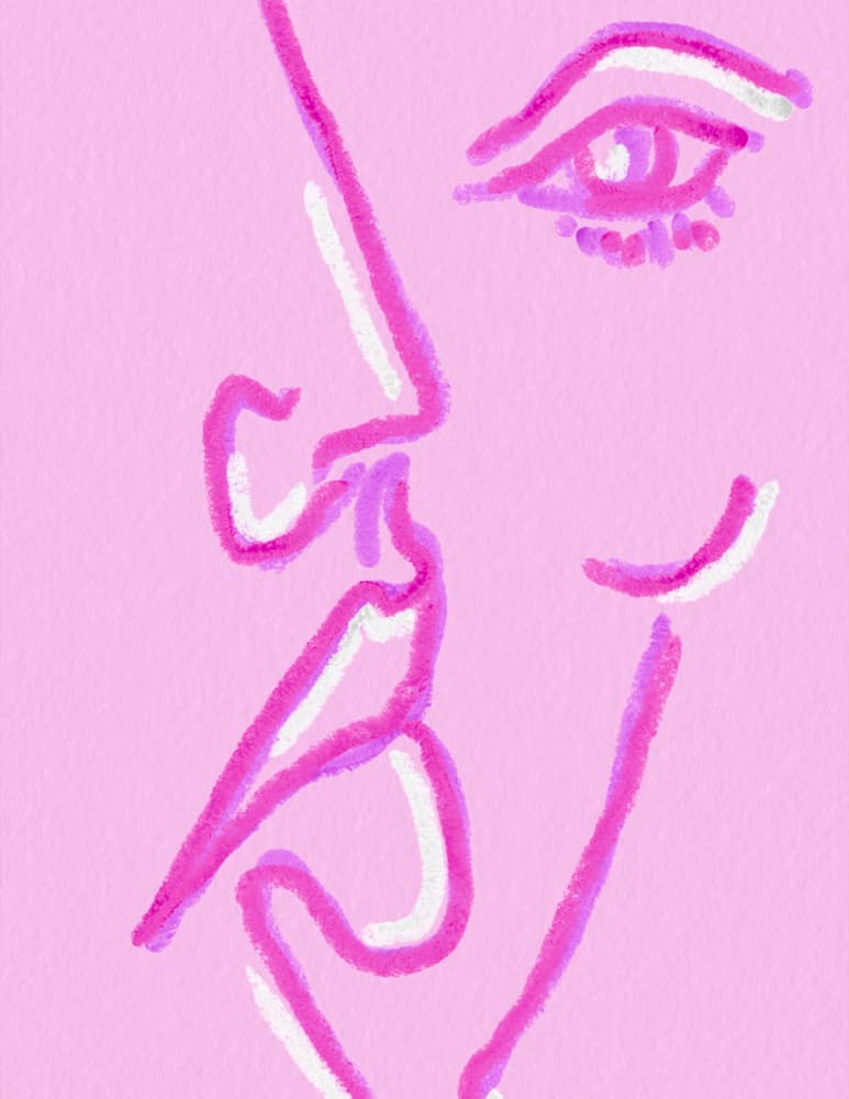 Minimalist Pink Portrait by JLC ART — canvas wall art