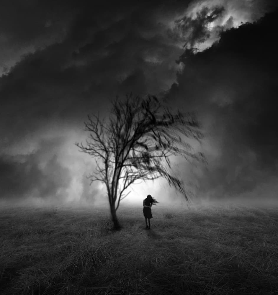 Lonely Figure Dark Storm by Hari Sulistiawan — canvas wall art