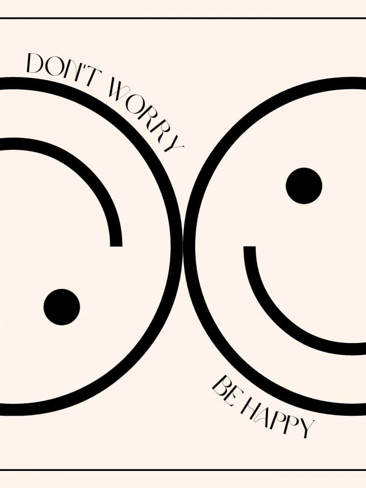 Don't Worry Be Happy by Nazma Khokhar — canvas wall art