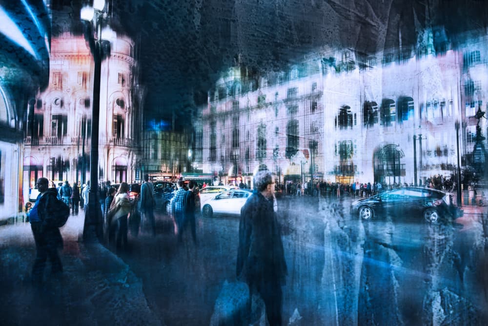 Dreamy Urban Night by Nicodemo Quaglia — canvas wall art