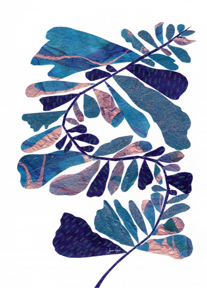 Blue Botanical Shimmer by Jemma Morris — canvas wall art