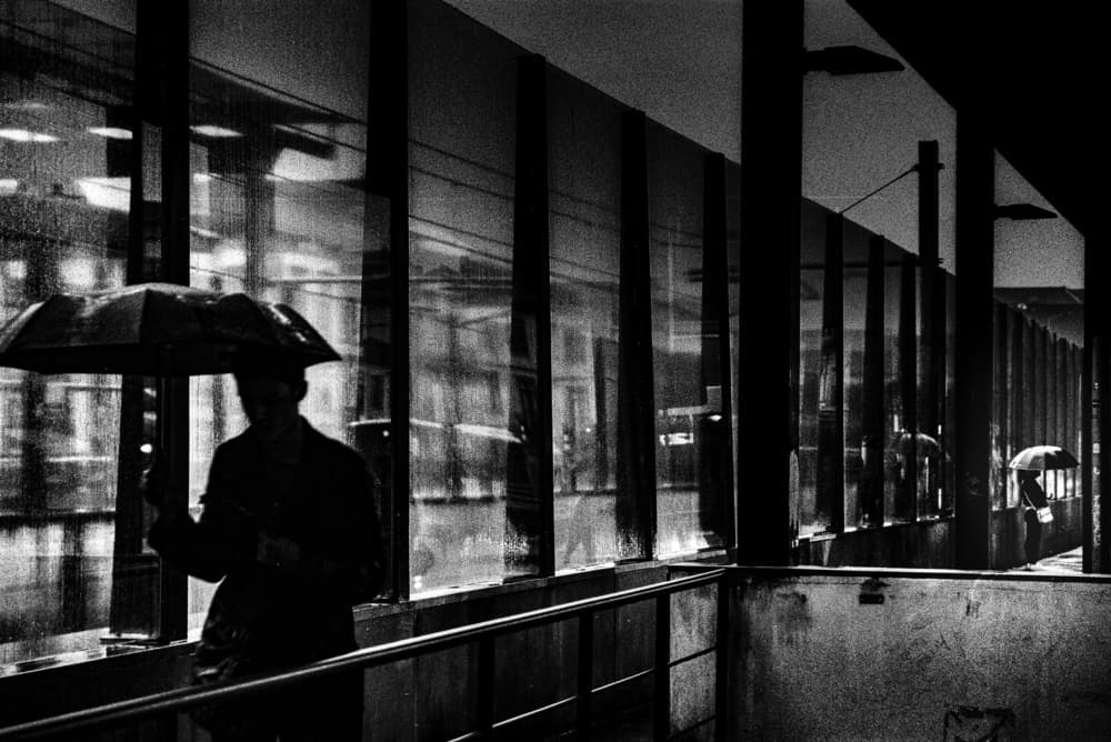 Rainy City Silhouette by Paulo Abrantes — canvas wall art