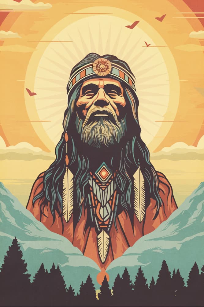 Indigenous Spirit Guide by thomas chedeville — canvas wall art