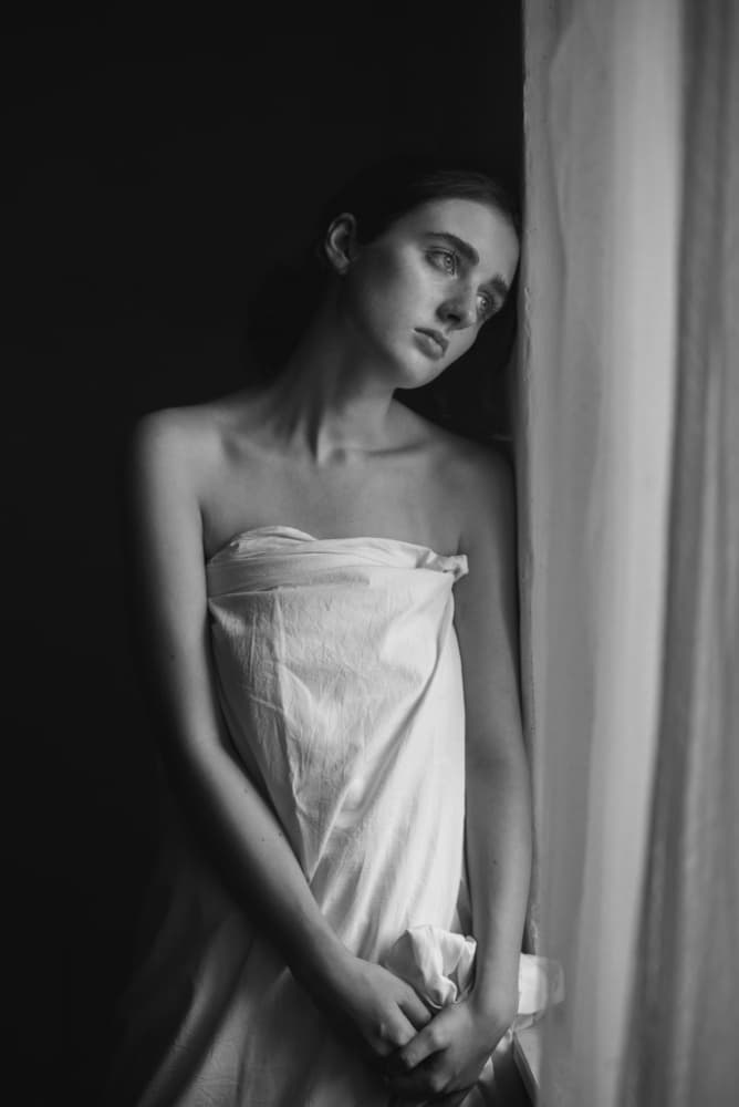 Pensive Young Woman by Małgorzata Masarz — canvas wall art