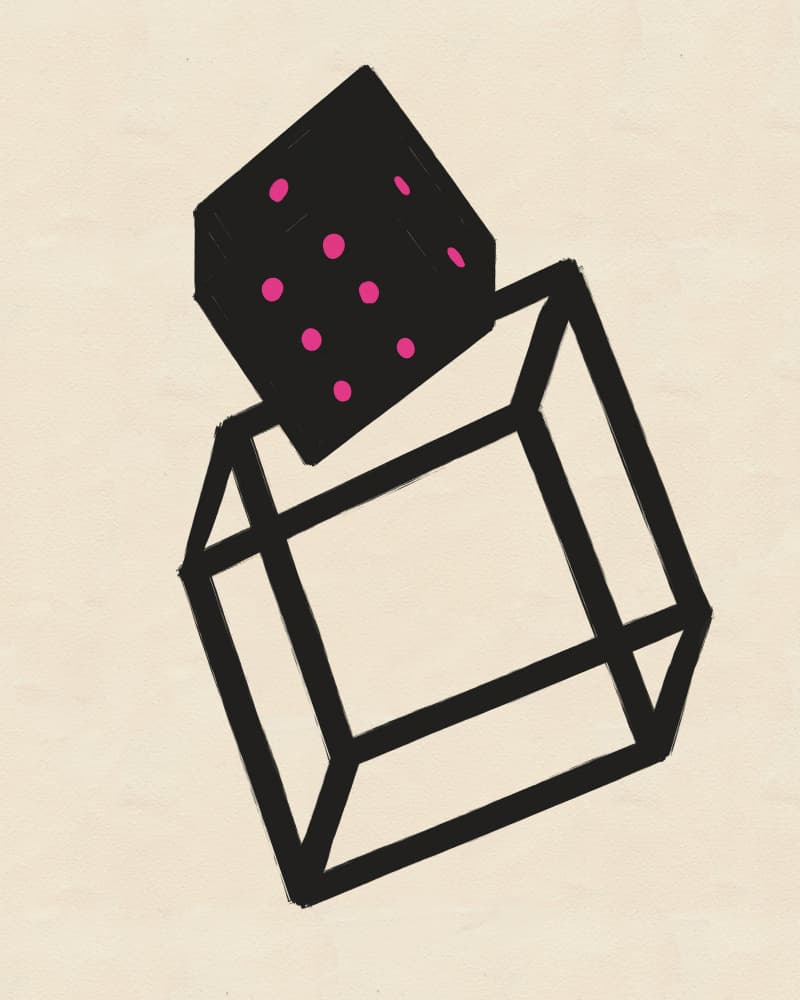 Geometric Dice Stack by Deepthi s — canvas wall art