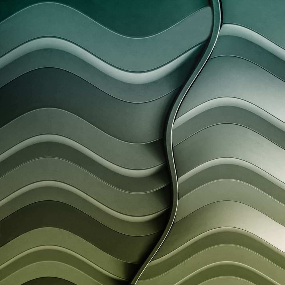 Green Flowing Waves by Luc Vangindertael (laGrange) — canvas wall art