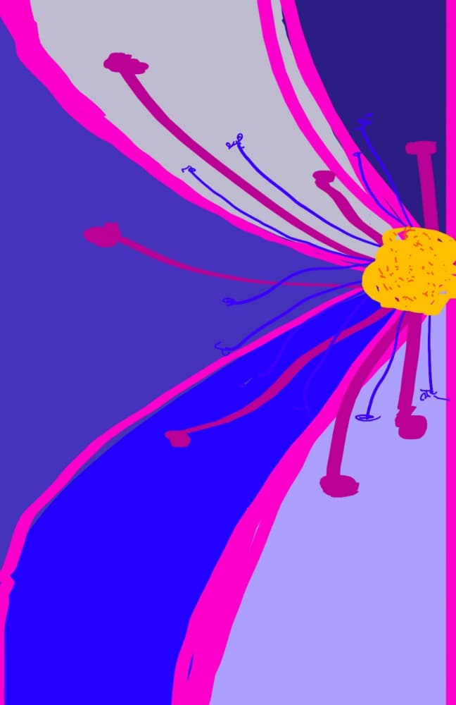 Vibrant Abstract Flower by Olea Huuska — canvas wall art