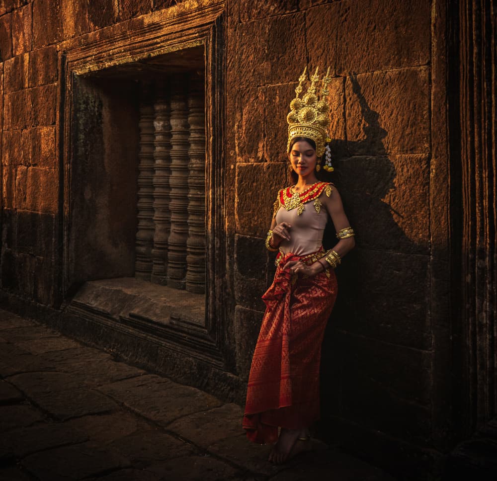 Khmer Temple Glow by Rae Zhang — canvas wall art