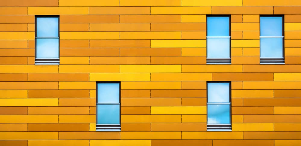 Yellow Geometric Facade by Lus Joosten — canvas wall art