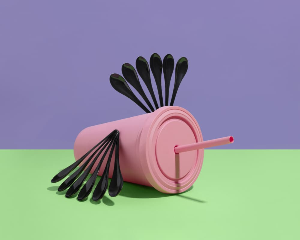 Pink Spoon Bird by Julia Ramiro — canvas wall art
