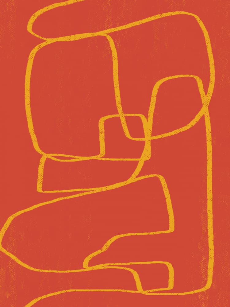 Warm Abstract Lines by Little Dean — canvas wall art
